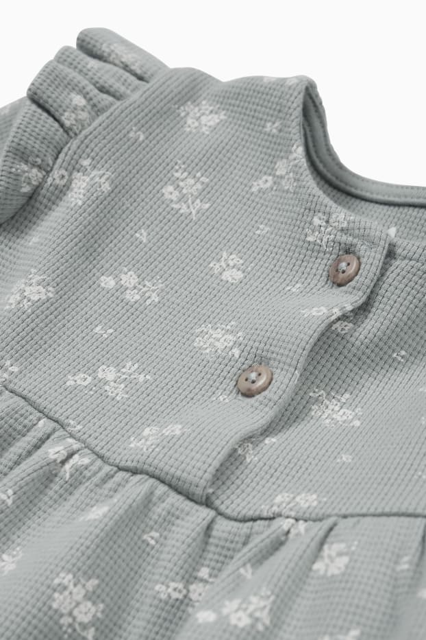 Baby Mädchen - Baby-Kleid - geblümt - strukturiert - mintgrün