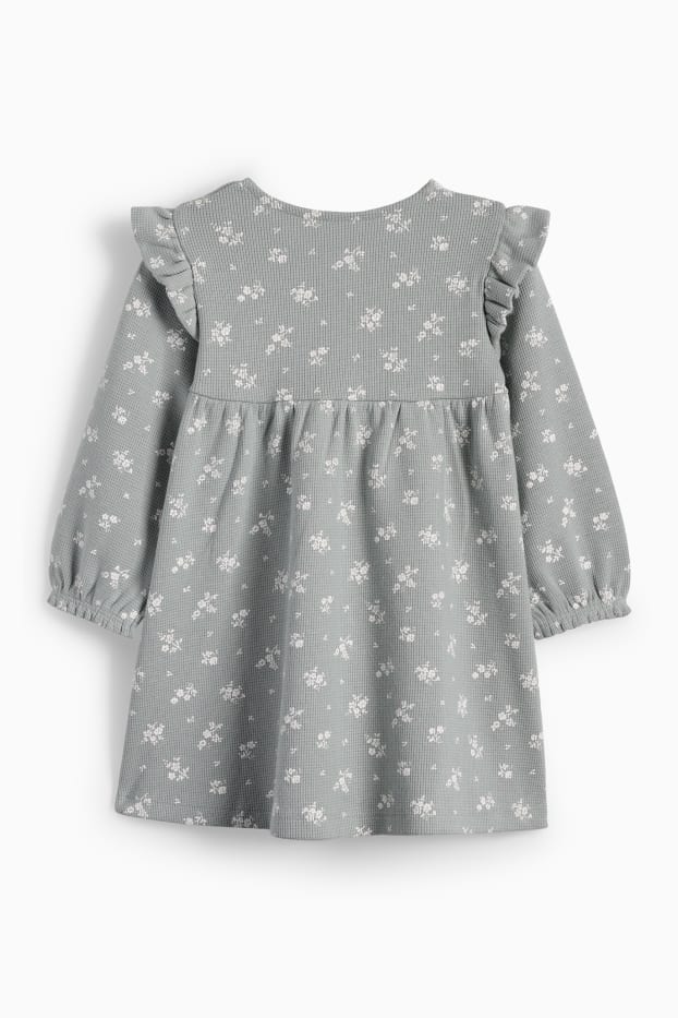 Baby Mädchen - Baby-Kleid - geblümt - strukturiert - mintgrün