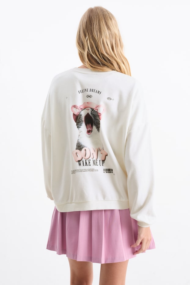Femmes - Sweat - Catlady Collection - blanc crème