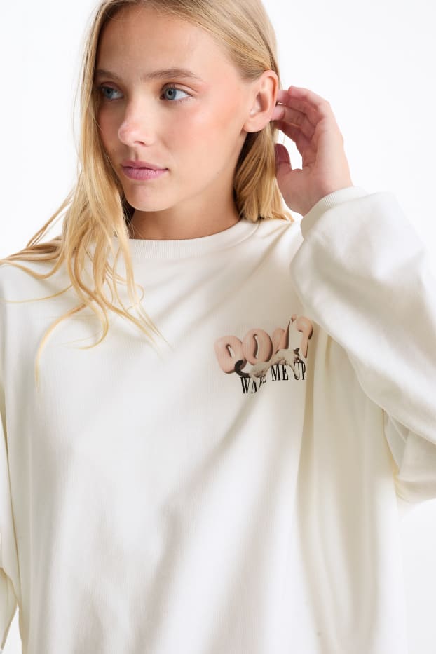 Femmes - Sweat - Catlady Collection - blanc crème