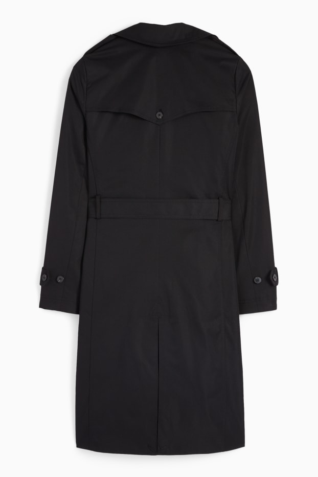 Damen - Trenchcoat - wasserabweisend - schwarz