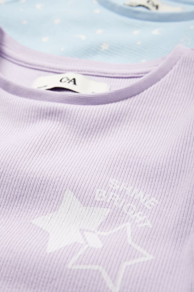Children Girls - Multipack of 2 - moon and stars - pyjamas - 4 piece - rose / blue
