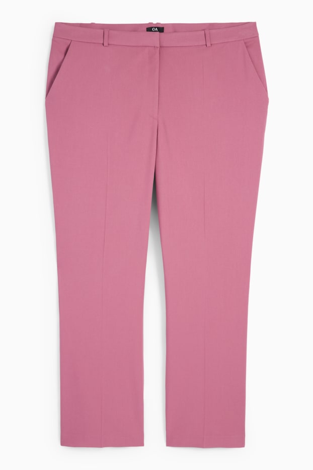 Damen - Stoffhose - Mid Waist - Straight Fit - dunkelrosa