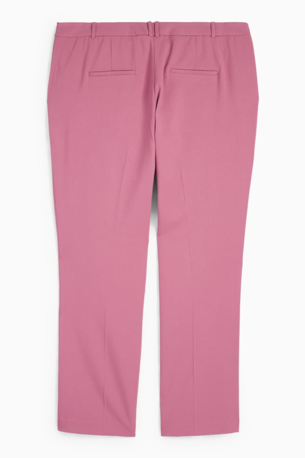Damen - Stoffhose - Mid Waist - Straight Fit - dunkelrosa