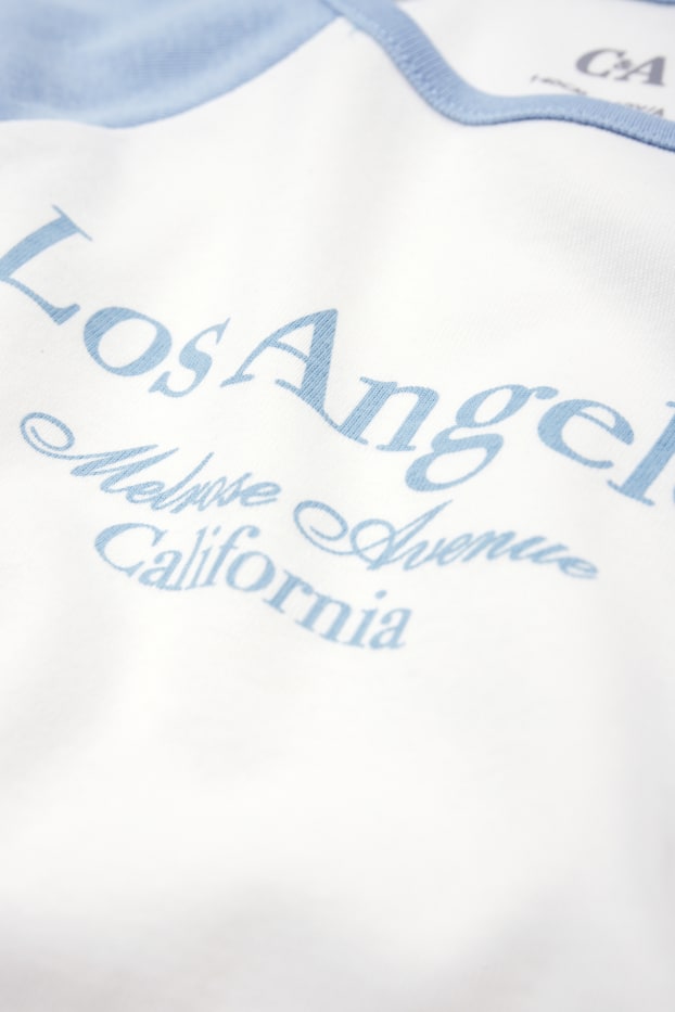 Bambine - Los Angeles - maglia a maniche corte - blu  / crema