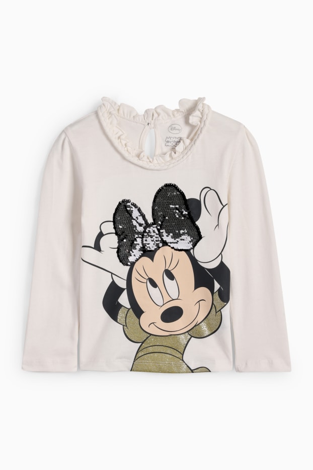 Kinder Mädchen - Minnie Maus - Langarmshirt - Glanz-Effekt - rosa