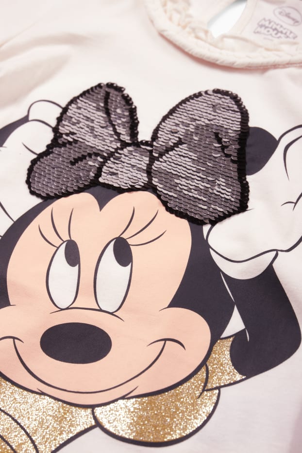 Kinder Mädchen - Minnie Maus - Langarmshirt - Glanz-Effekt - rosa