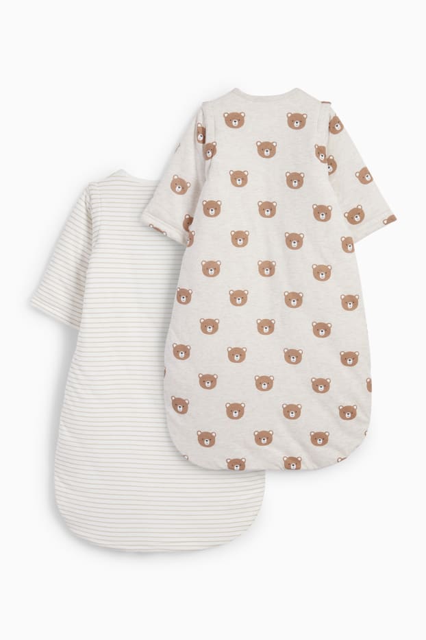Baby Mädchen - Multipack 2er - Bärchen - Baby-Schlafsack - 6-18 Monate - cremeweiss