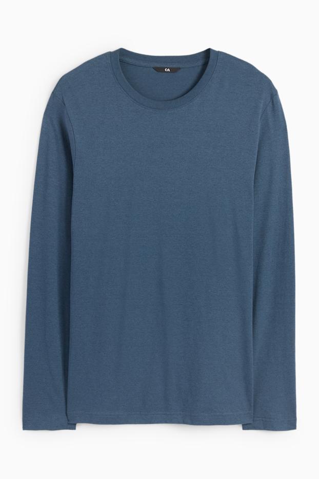Heren - Longsleeve - donkerblauw