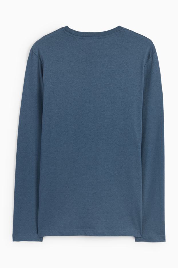 Heren - Longsleeve - donkerblauw
