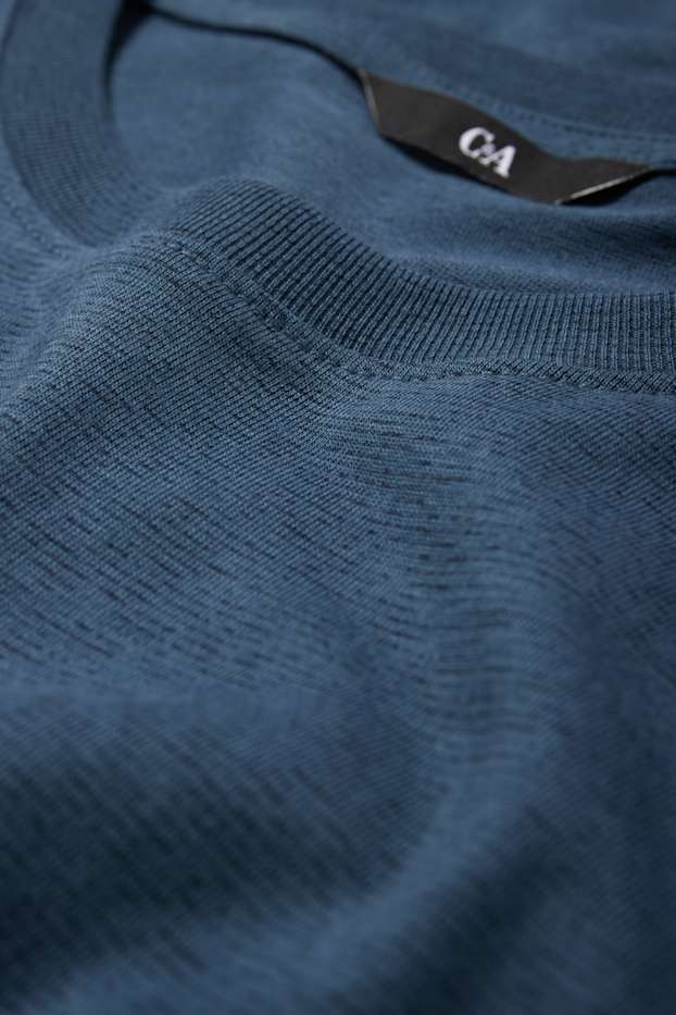 Heren - Longsleeve - donkerblauw