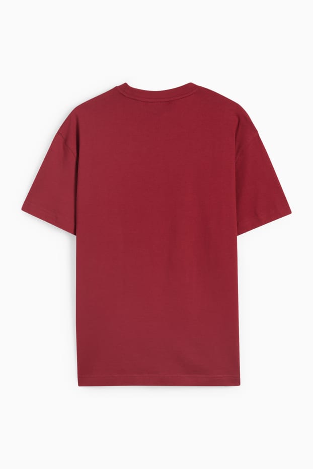 Uomo - T-shirt - rosso scuro