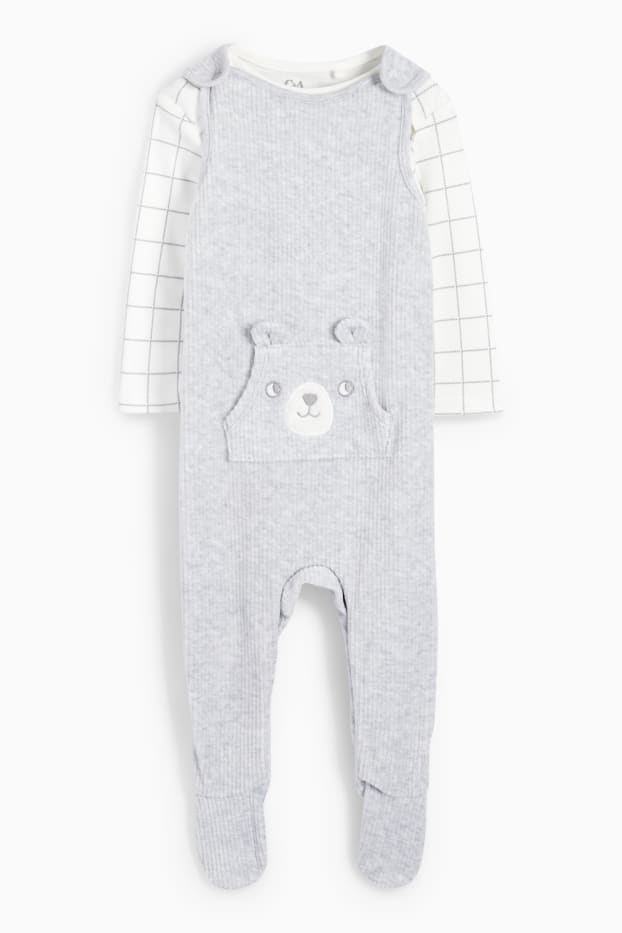 Nadó nen - Osset - conjunt de pijama d’una peça - 2 peces - gris clar