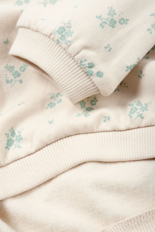Bébés filles - Petites fleurs - tenue pour bébé - 2 pièces - beige clair