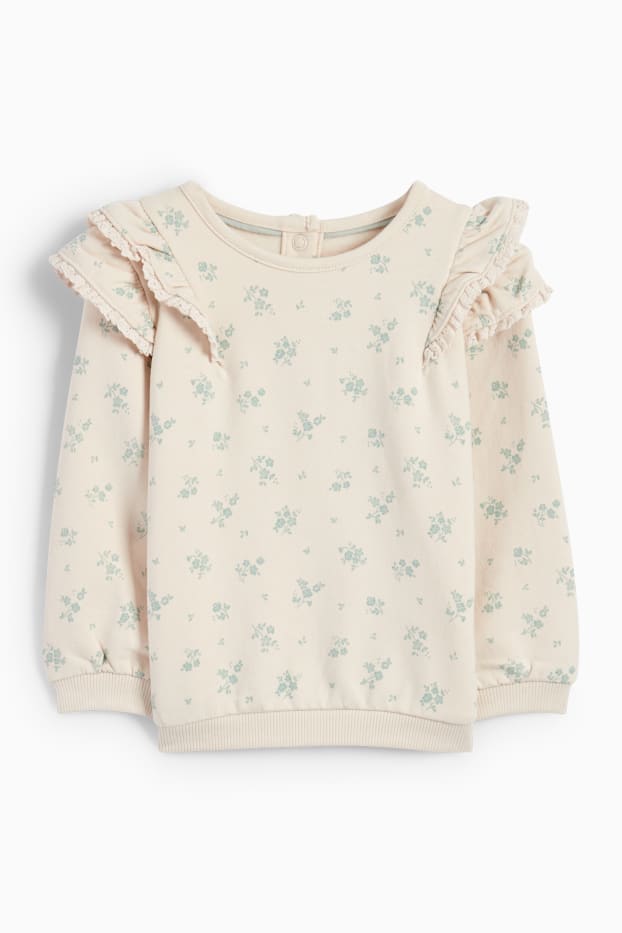 Bébés filles - Petites fleurs - tenue pour bébé - 2 pièces - beige clair