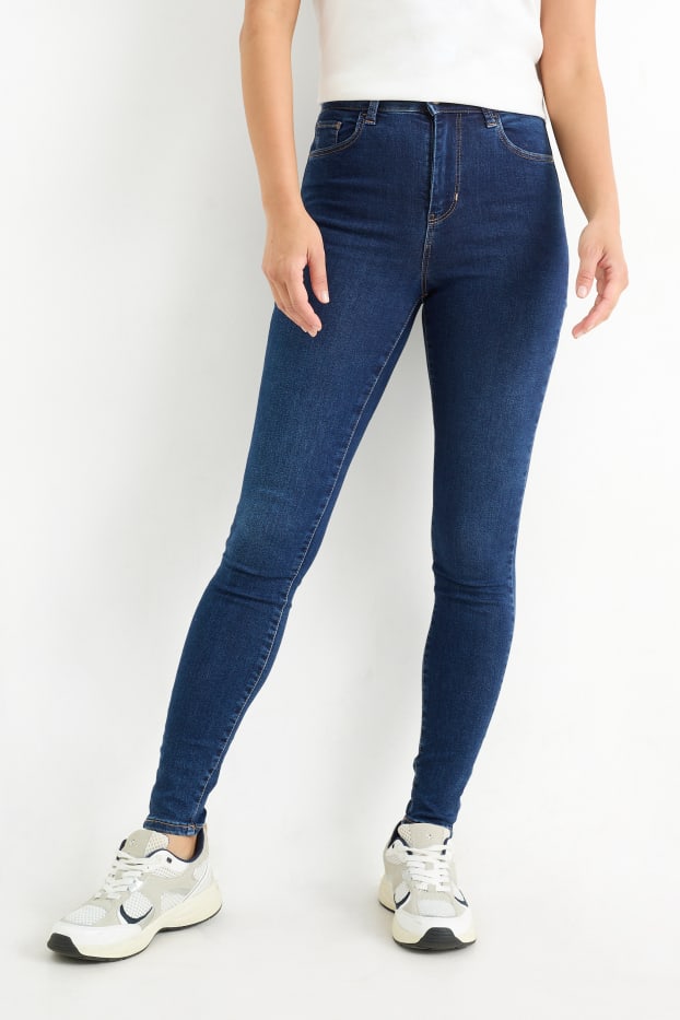 Donna - Jegging jeans - vita alta - jeans blu scuro