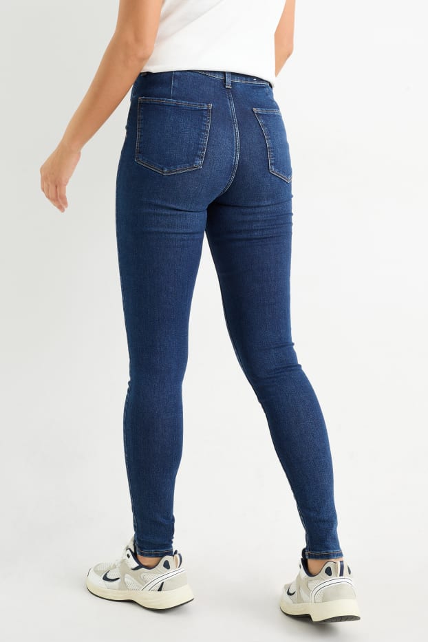 Donna - Jegging jeans - vita alta - jeans blu scuro