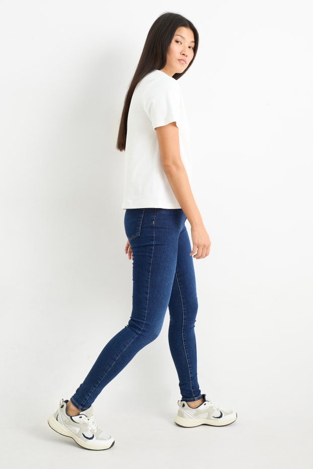 Donna - Jegging jeans - vita alta - jeans blu scuro