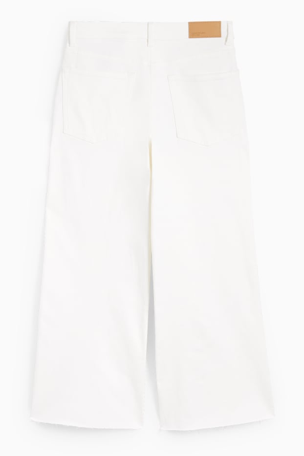 Donna - Jeans a gamba larga - vita media - bianco crema
