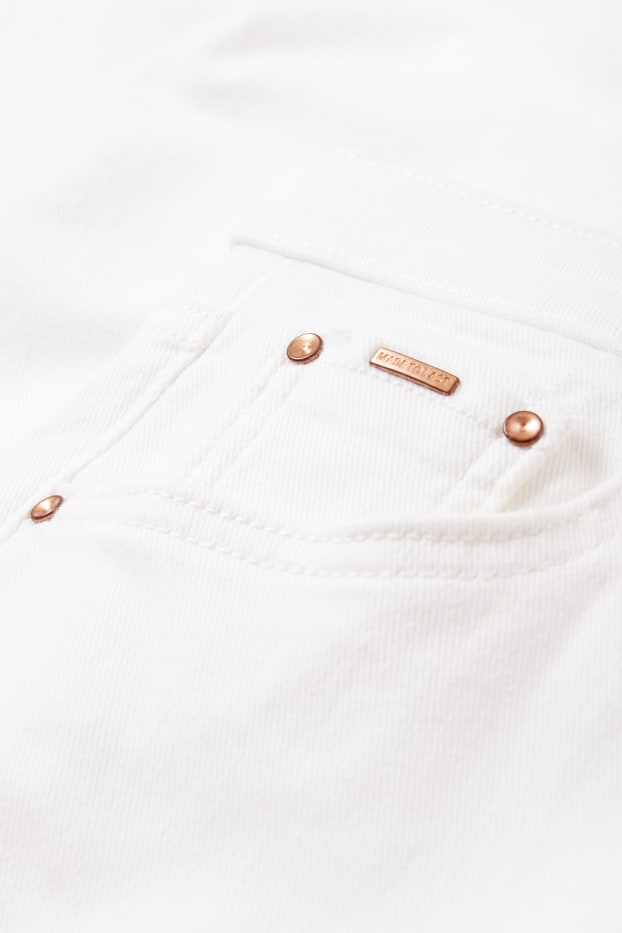 Donna - Jeans a gamba larga - vita media - bianco crema