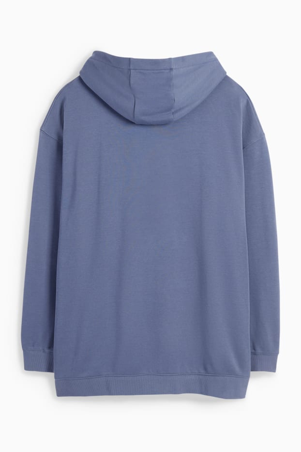 Uomo - Felpa con zip e cappuccio - blu