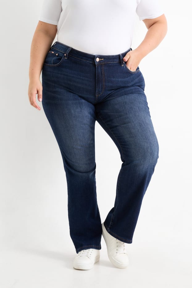 Dames - Bootcut jeans - mid waist - jeansdonkerblauw