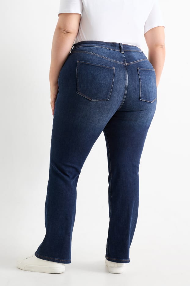 Dames - Bootcut jeans - mid waist - jeansdonkerblauw