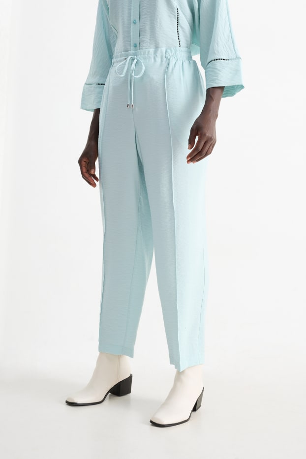 Damen - Stoffhose - High Waist - Tapered Fit - mintgrün