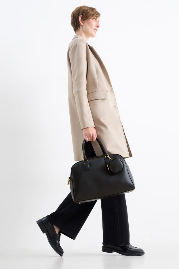 Mujer - Bolso bandolera con correa extraíble - polipiel - negro