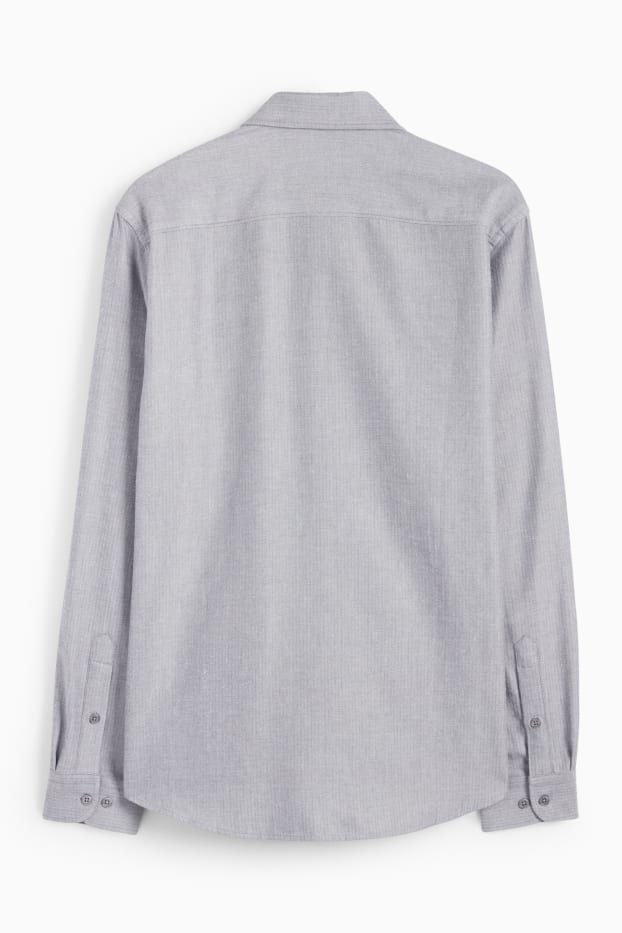 Hommes - Chemise - regular fit - col cutaway - gris