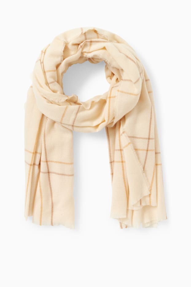 Donna - Sciarpa - a quadretti - beige