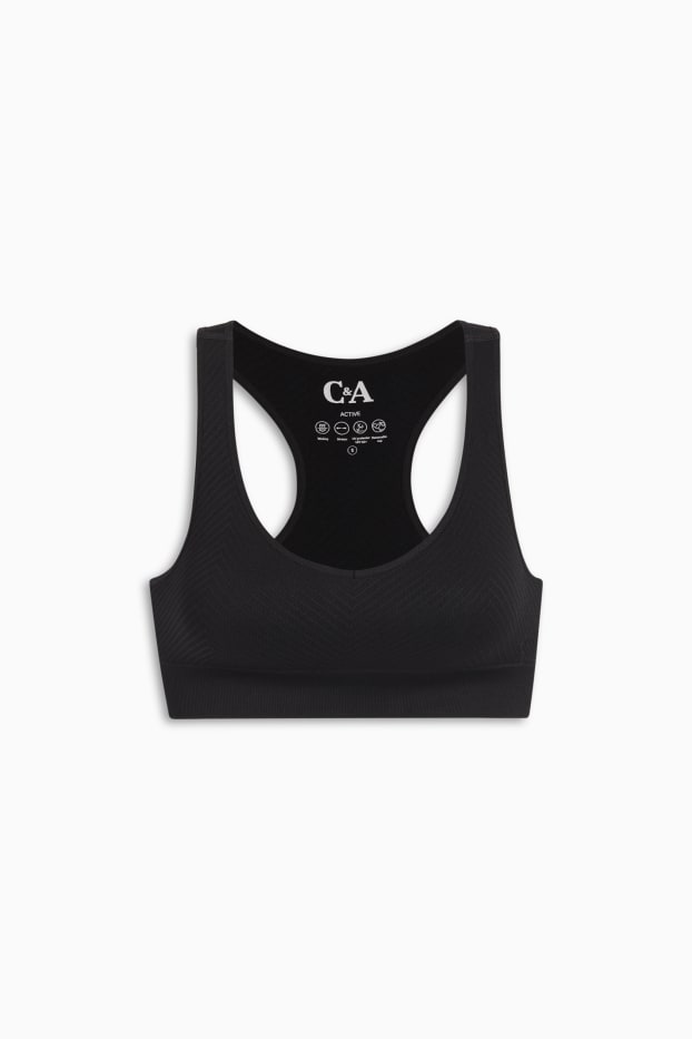 Donna - Reggiseno tecnico - imbottito - tramato - protezione UV - nero