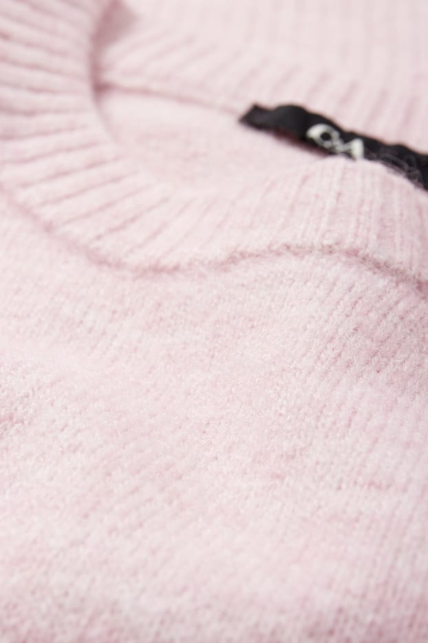 Femmes - Pullover en maille - manches courtes - rose