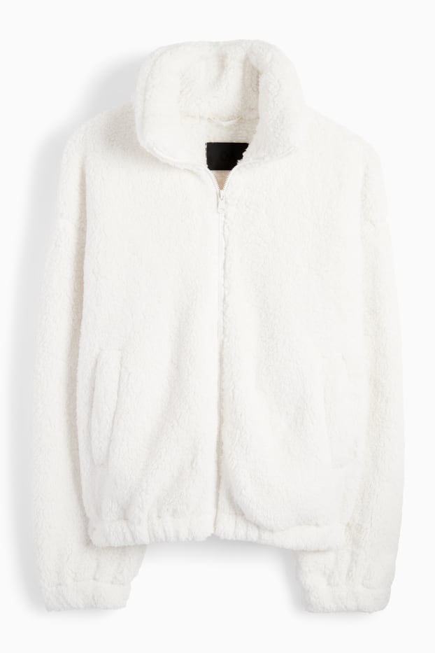 Damen - Teddy-Jacke - cremeweiss