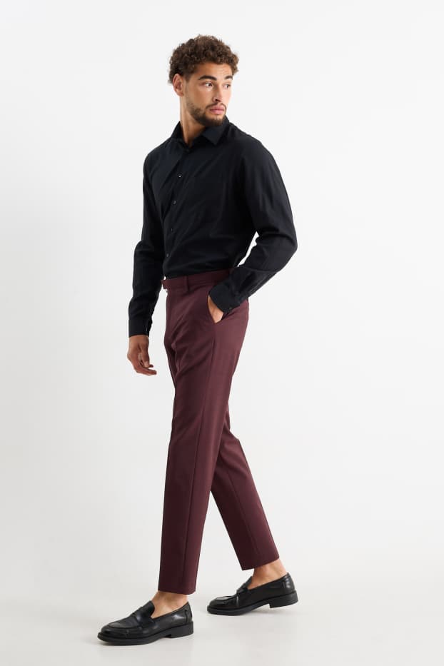 Hommes - Pantalon de costume - regular fit - Flex - 4 Way Stretch - bordeaux