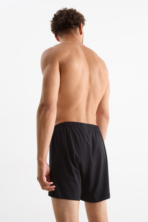 Herren - Multipack 2er - Boxershorts - Jersey - schwarz