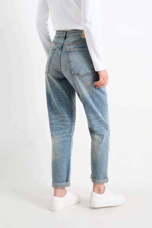Damen - Boyfriend Jeans - Mid Waist - helljeansblau