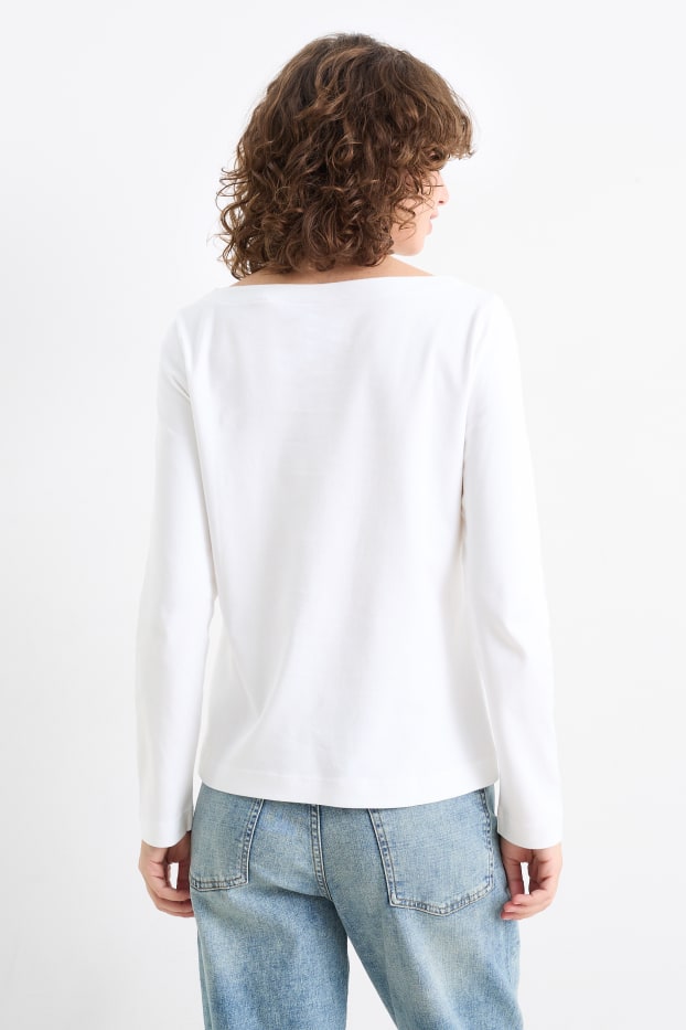 Dames - Basic longsleeve - wit