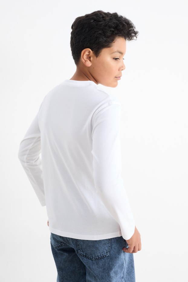 Kinder Jungen - Langarmshirt - weiß