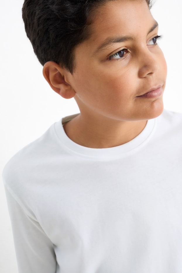 Kinder Jungen - Langarmshirt - weiß