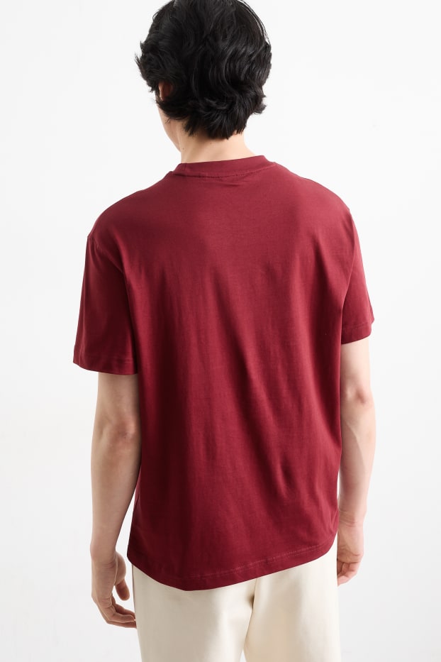 Uomo - T-shirt - rosso scuro