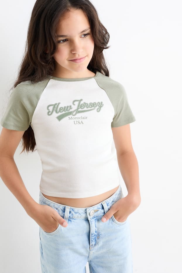 Children Girls - New Jersey - short sleeve T-shirt - light green