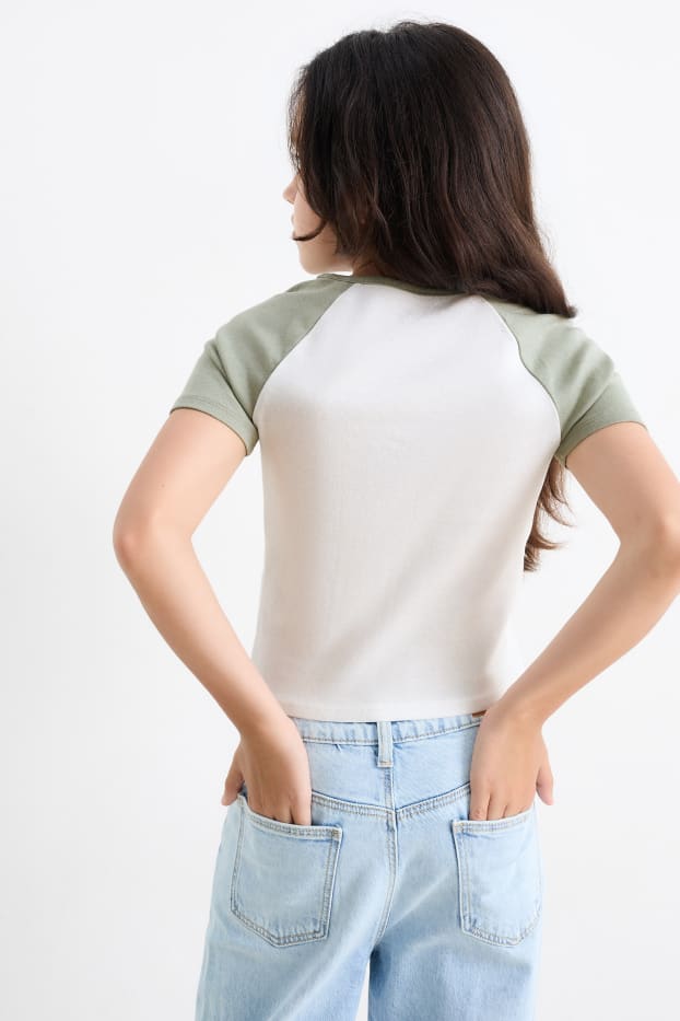 Children Girls - New Jersey - short sleeve T-shirt - light green