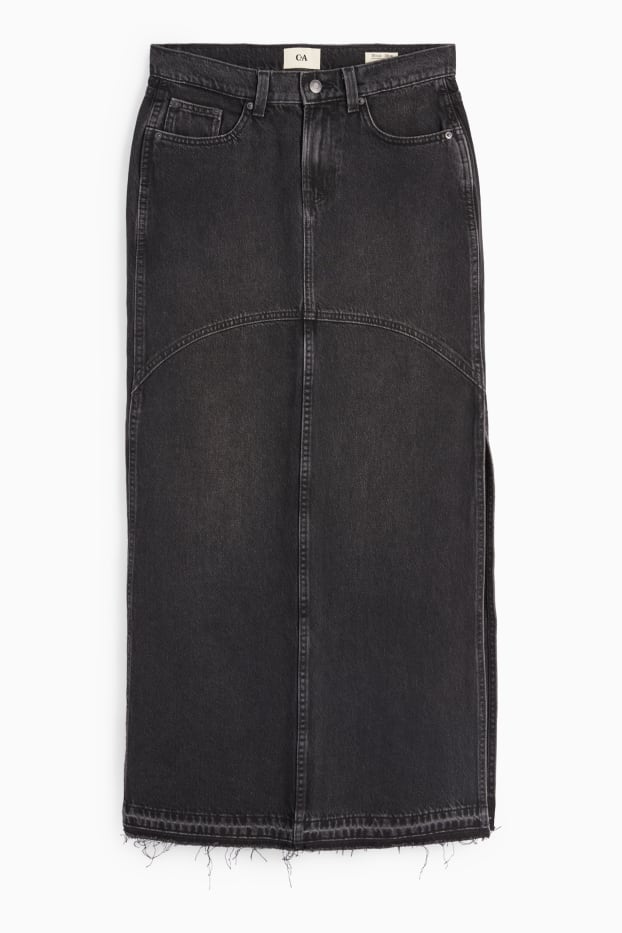 Women - Denim skirt - black