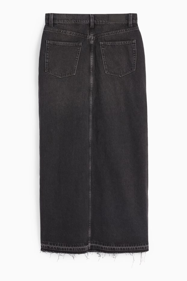Women - Denim skirt - black