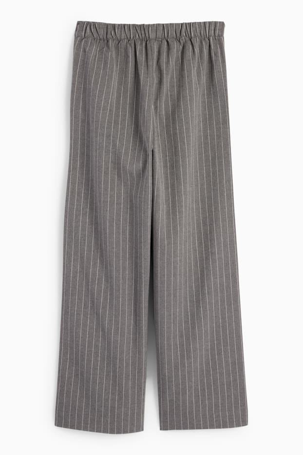 Kinder Mädchen - Stoffhose - Nadelstreifen - grau