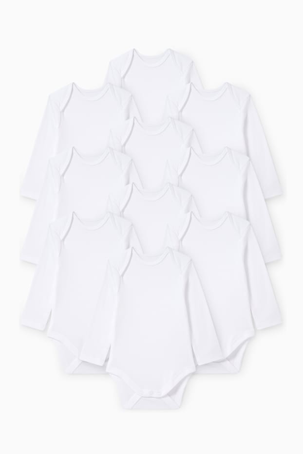 Unisexe - Lot de 10 - bodys bébé - blanc