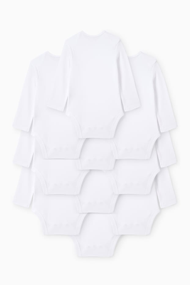 Unisexe - Lot de 10 - bodys bébé - blanc