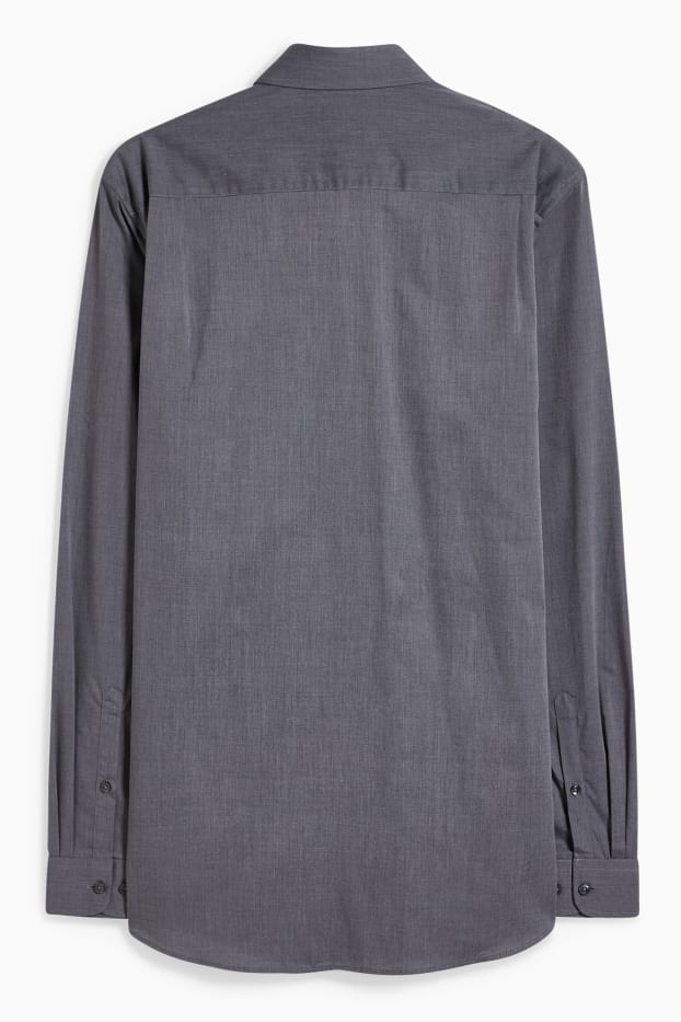 Men - Business shirt - regular fit - kent collar - easy-iron - dark gray