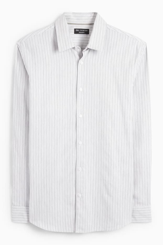 Hommes - Chemise - regular fit - col kent - à rayures - gris clair